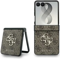 Guess Samsung Galaxy Z Flip 8 Hoesje Big 4G Logo Back Cover Bruin afbeelding