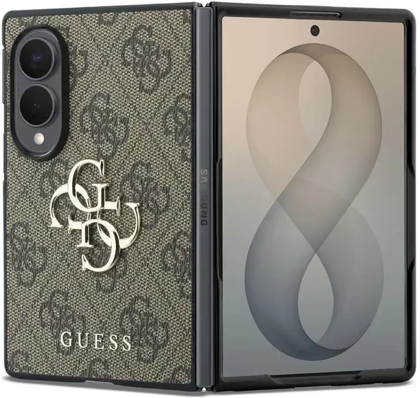 Guess Samsung Galaxy Z Fold 8 Hoesje Big 4G Logo Back Cover Bruin afbeelding 1
