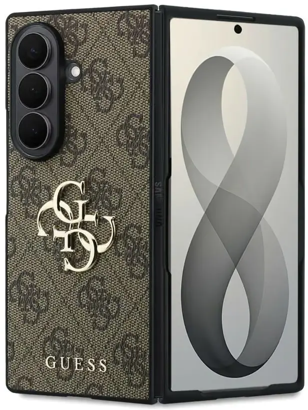 Guess Samsung Galaxy Z Fold 8 Ultra Hoesje Big 4G Logo Back Cover Bruin afbeelding 1