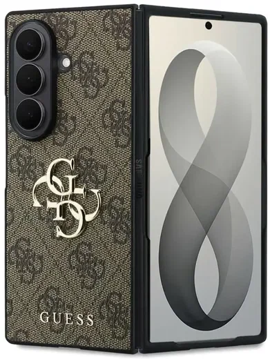 Guess Samsung Galaxy Z Fold 8 Ultra Hoesje Big 4G Logo Back Cover Bruin afbeelding 1