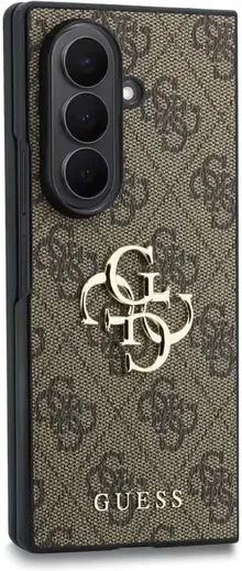 Guess Samsung Galaxy Z Fold 8 Ultra Hoesje Big 4G Logo Back Cover Bruin afbeelding 3
