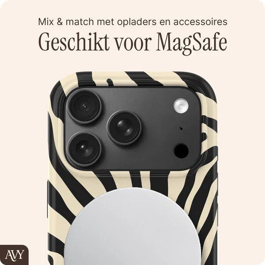 AVY Apple iPhone 18 Pro Hoesje MagSafe Back Cover Serengeti Zebra afbeelding 7