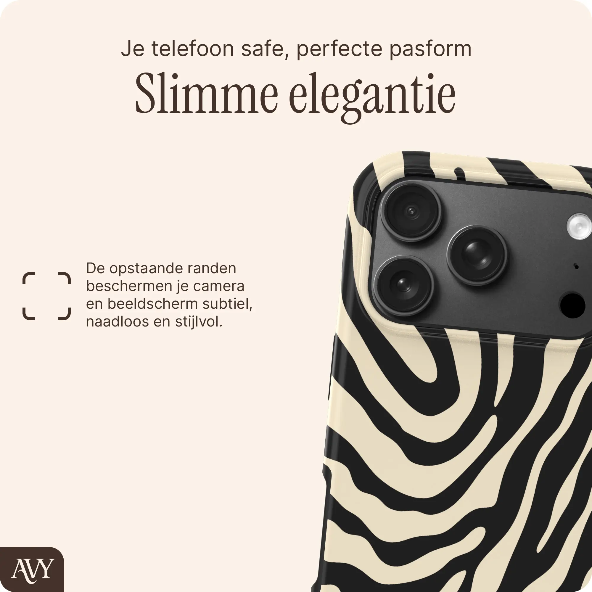 AVY Apple iPhone 18 Pro Hoesje MagSafe Back Cover Serengeti Zebra afbeelding 8