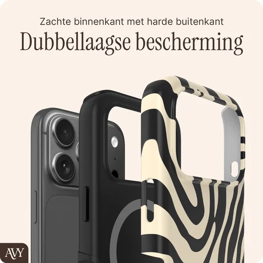 AVY Apple iPhone 18 Pro Hoesje MagSafe Back Cover Serengeti Zebra afbeelding 6