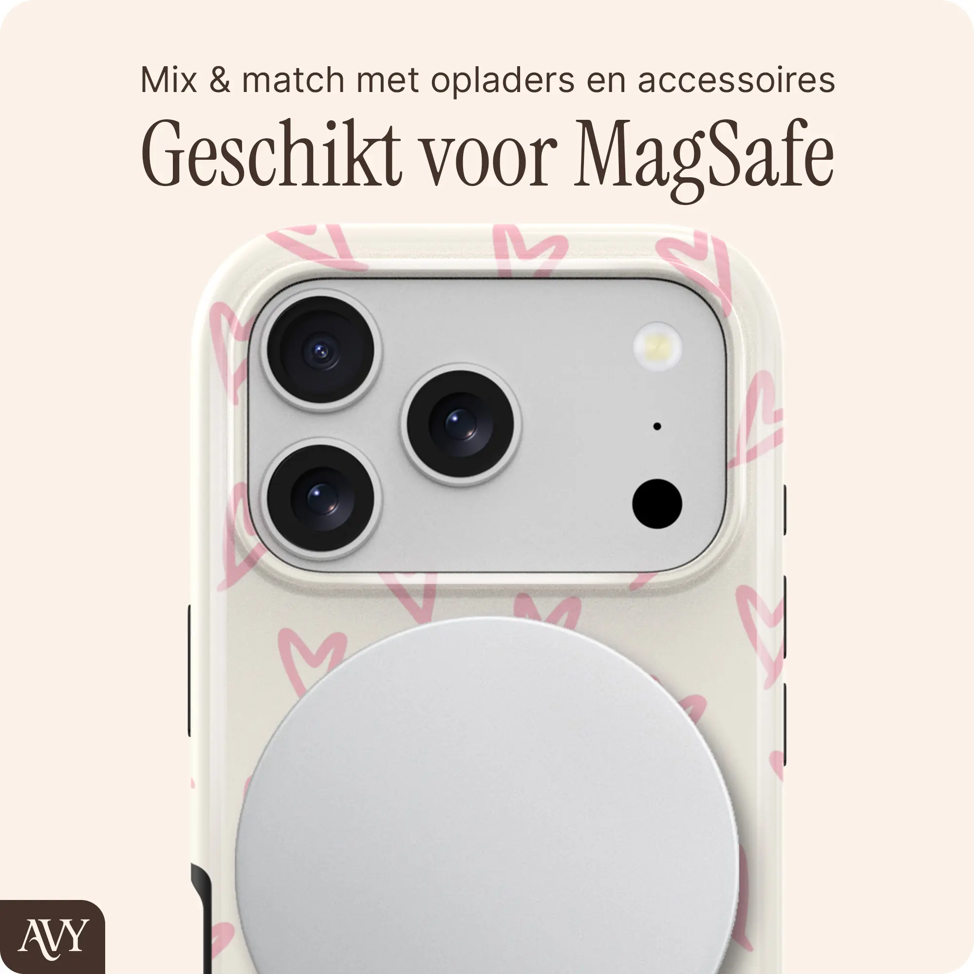 AVY Apple iPhone 18 Pro Hoesje MagSafe Back Cover Cupid Blush afbeelding 4