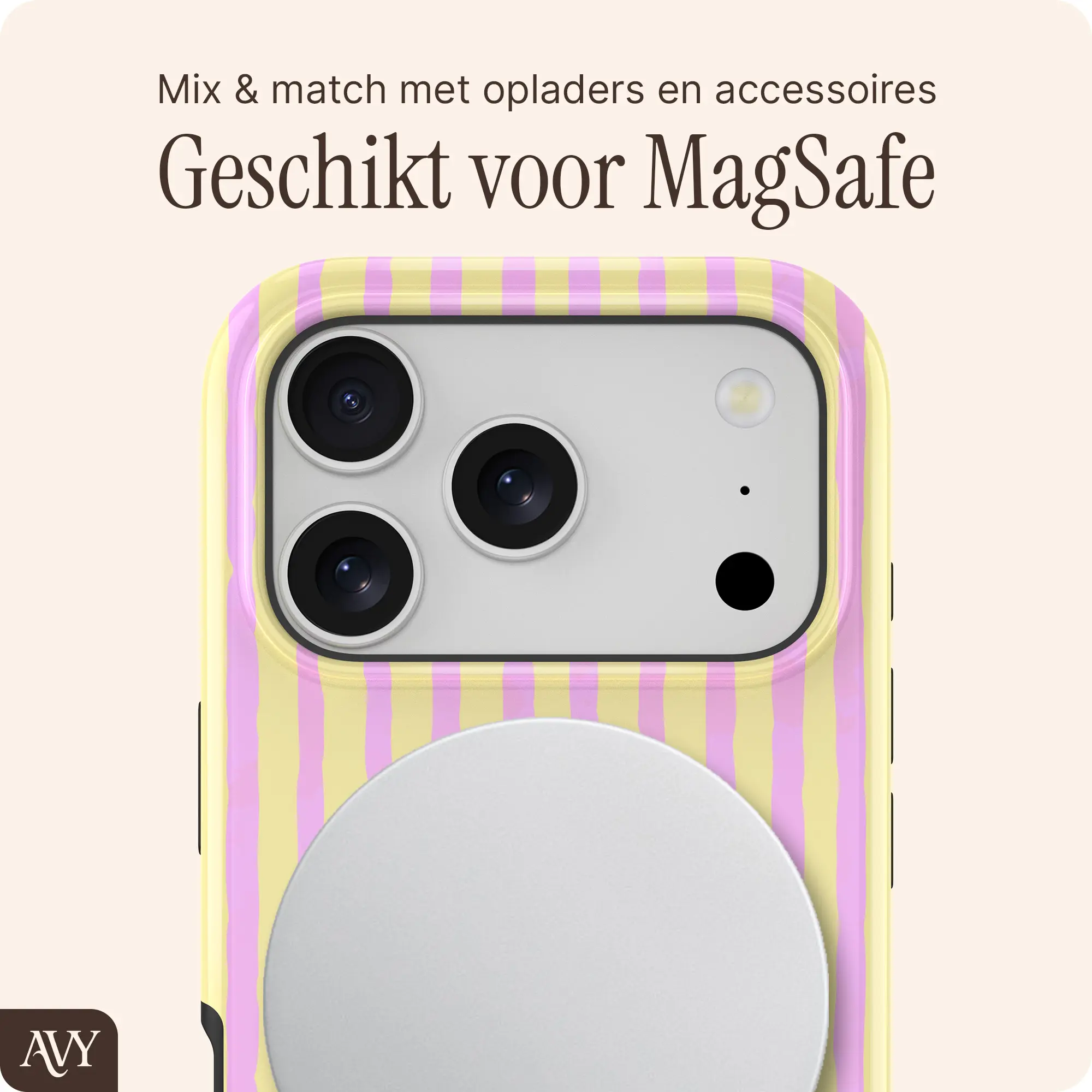 AVY Apple iPhone 18 Pro Hoesje MagSafe Back Cover Pink Lemonade afbeelding 4