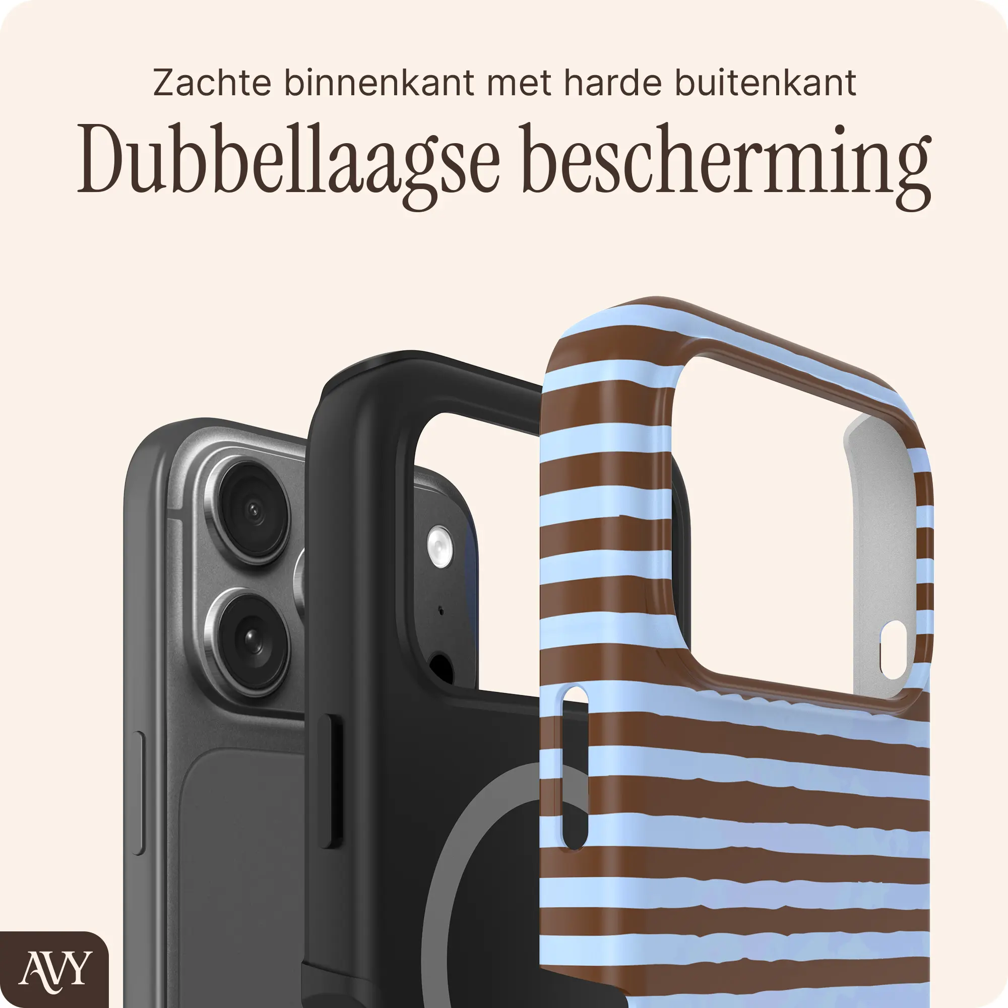 AVY Apple iPhone 18 Pro Hoesje MagSafe Back Cover Ocean Latte afbeelding 7