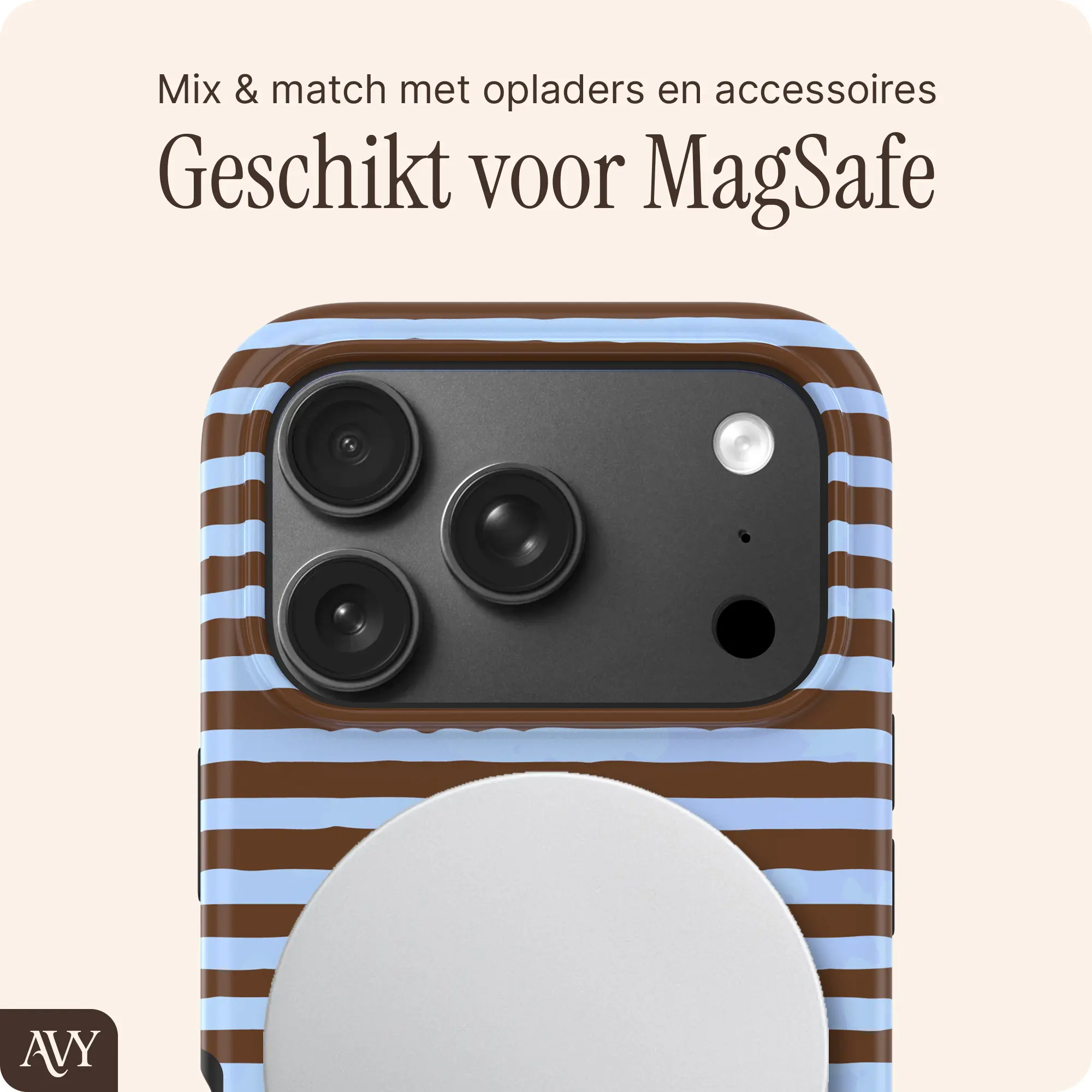 AVY Apple iPhone 18 Pro Hoesje MagSafe Back Cover Ocean Latte afbeelding 8