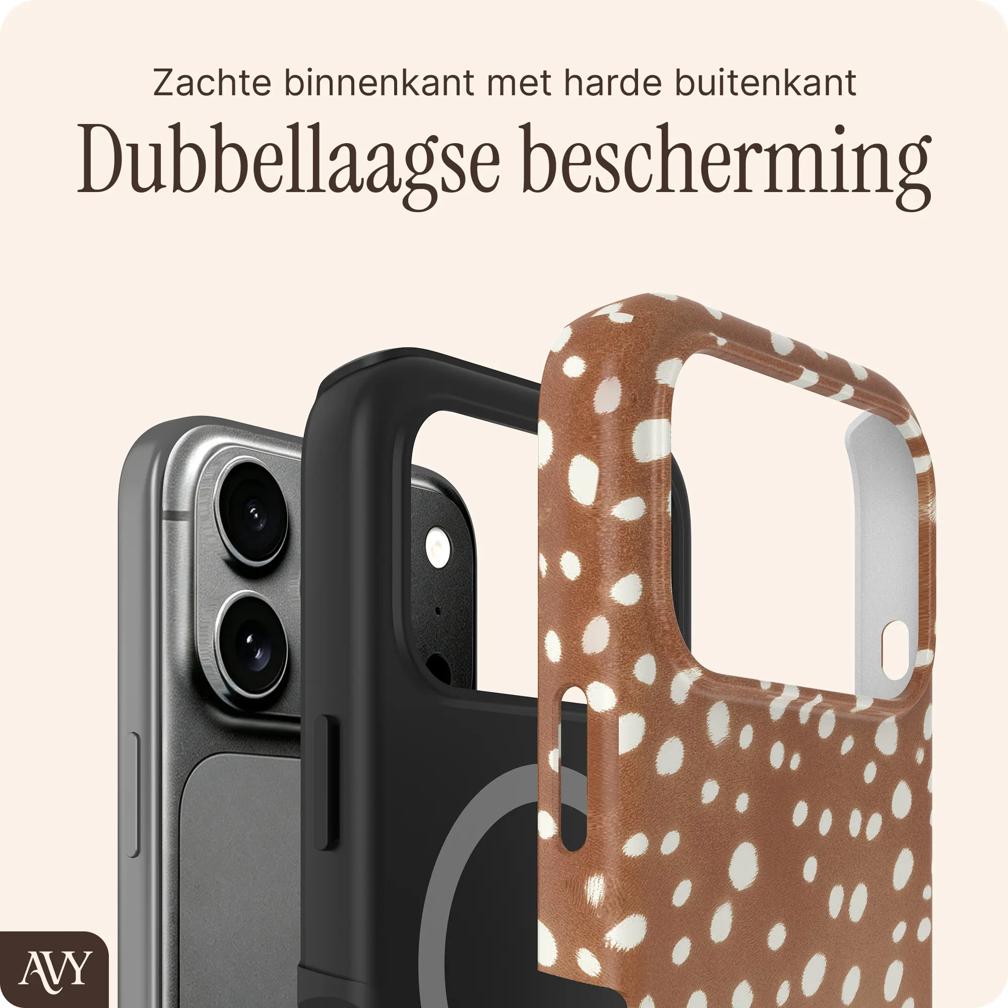 AVY Apple iPhone 18 Pro Hoesje MagSafe Back Cover Bambi afbeelding 2