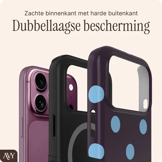AVY Apple iPhone 18 Pro Hoesje MagSafe Back Cover Blueberry Wine afbeelding 2