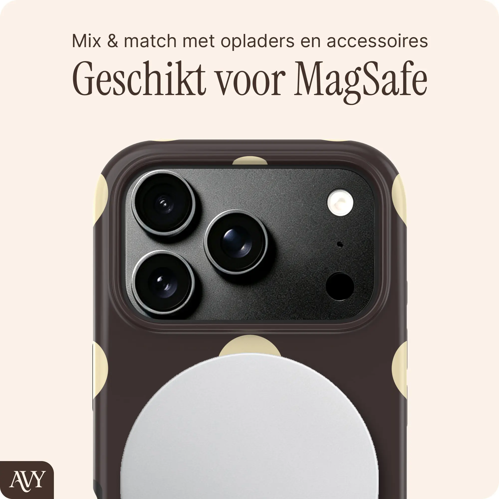 AVY Apple iPhone 18 Pro Hoesje MagSafe Back Cover Tiramisu afbeelding 4