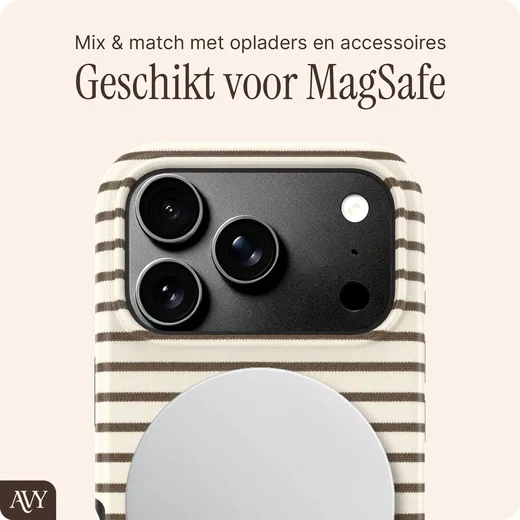 AVY Apple iPhone 18 Pro Hoesje MagSafe Back Cover Cafe Creme afbeelding 4