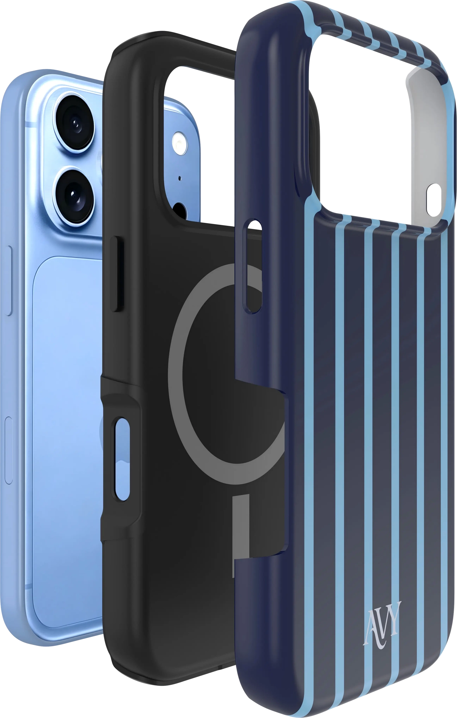 AVY Apple iPhone 18 Pro Hoesje MagSafe Back Cover Blue Society afbeelding 7