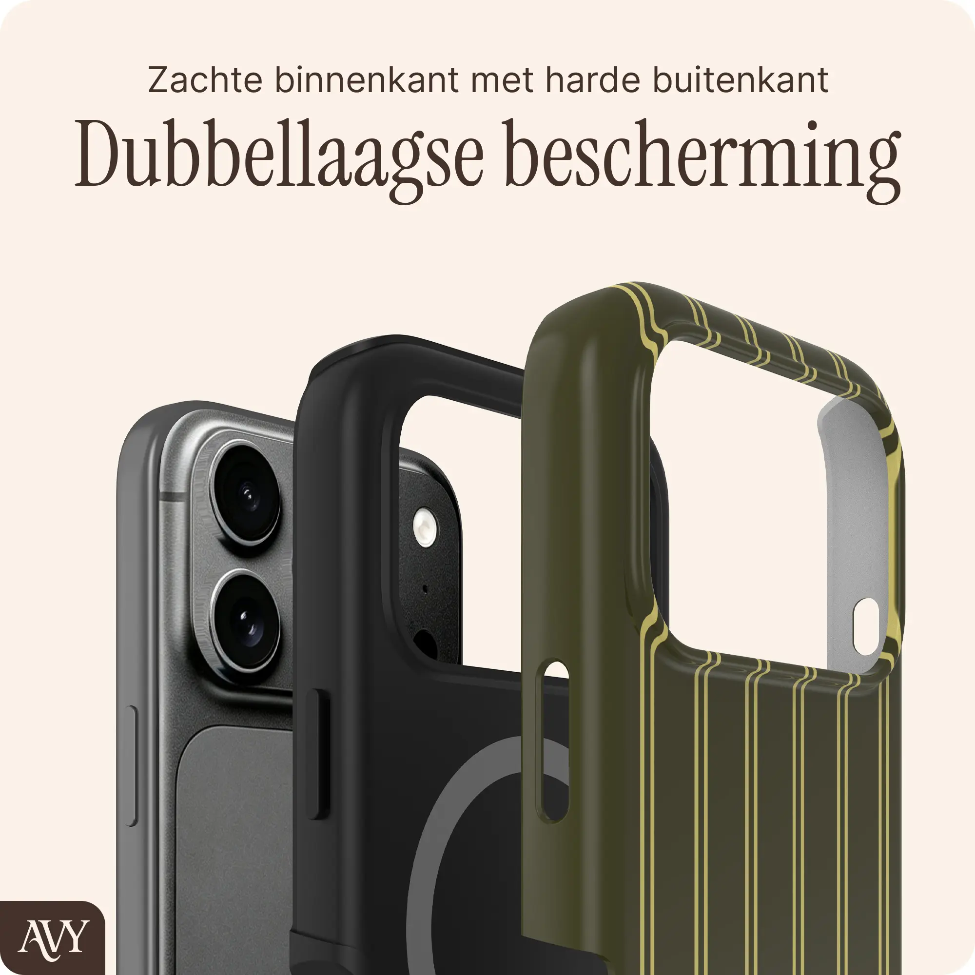 AVY Apple iPhone 18 Pro Hoesje MagSafe Back Cover Martini Olive afbeelding 2