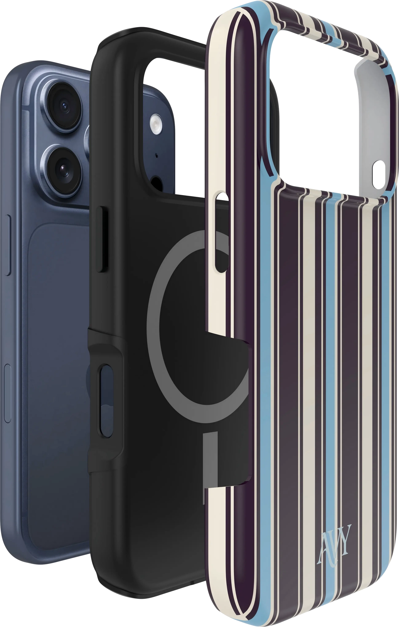 AVY Apple iPhone 18 Pro Hoesje MagSafe Back Cover Oxford Stripe afbeelding 10
