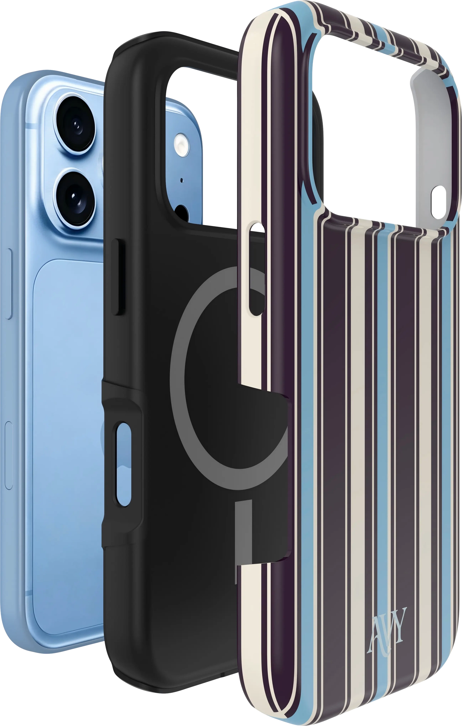AVY Apple iPhone 18 Pro Hoesje MagSafe Back Cover Oxford Stripe afbeelding 7