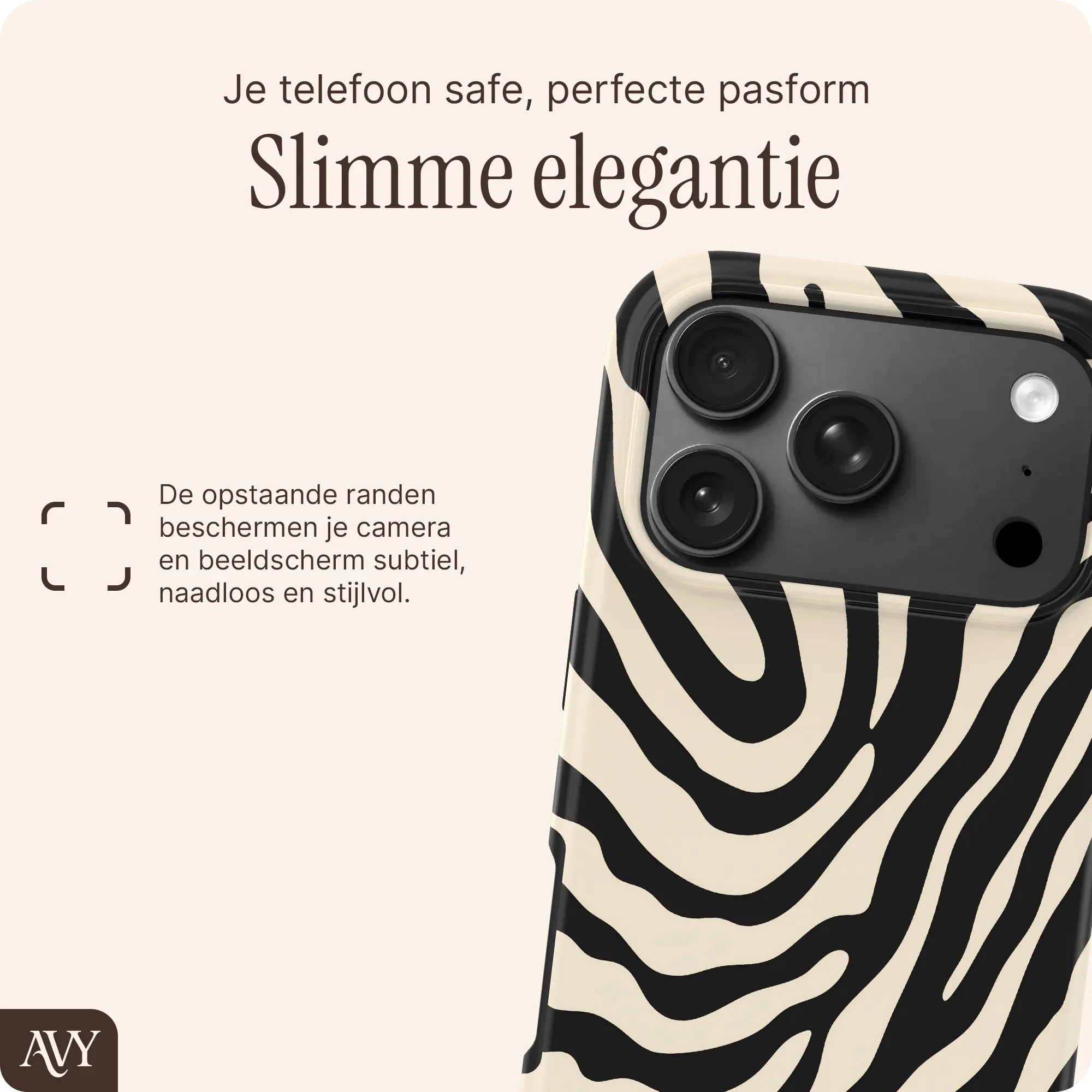 AVY Apple iPhone 18 Pro Max Hoesje MagSafe Back Cover Serengeti Zebra afbeelding 5