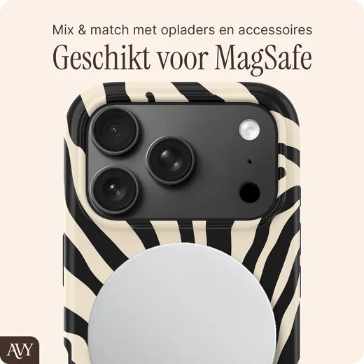 AVY Apple iPhone 18 Pro Max Hoesje MagSafe Back Cover Serengeti Zebra afbeelding 4