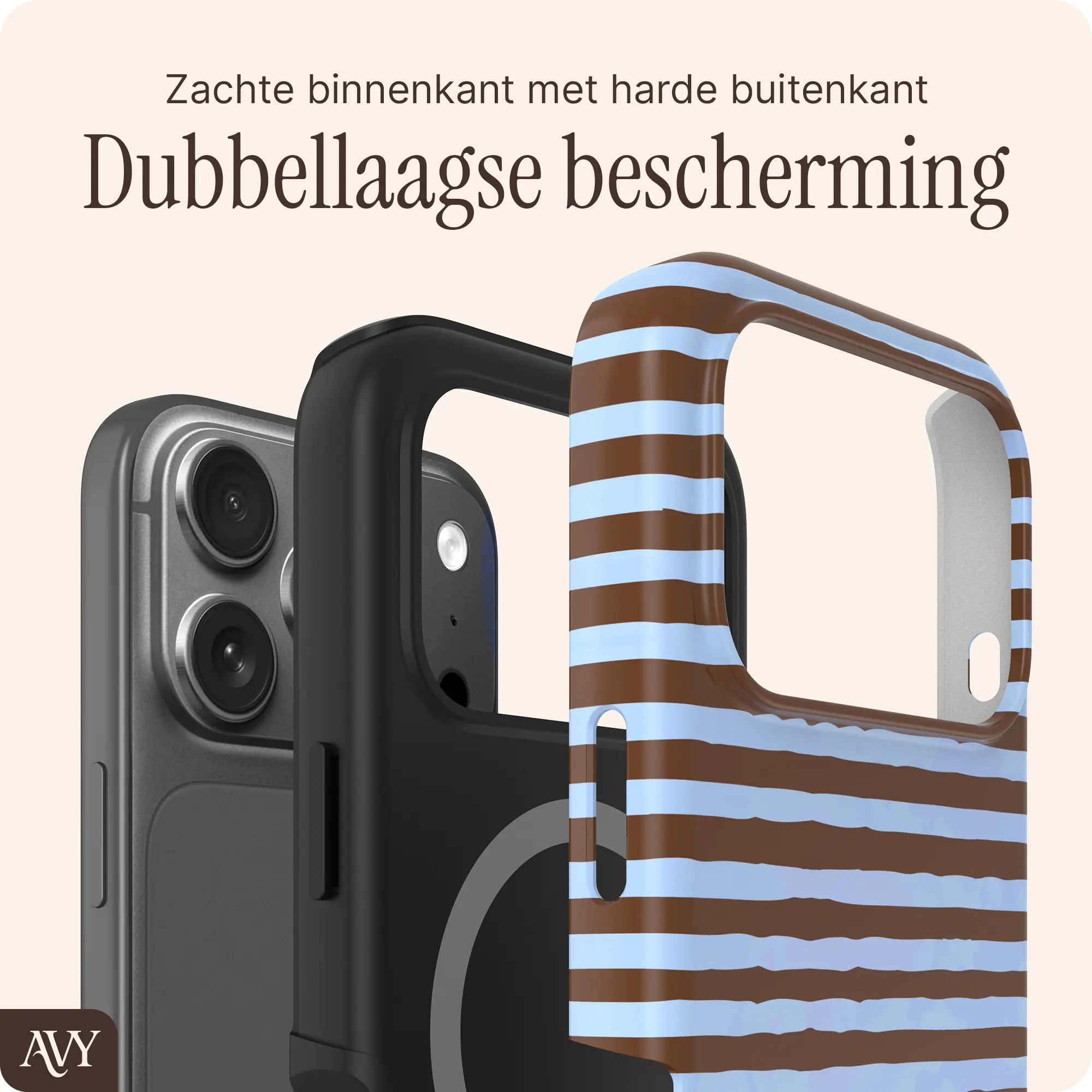 AVY Apple iPhone 18 Pro Max Hoesje MagSafe Back Cover Ocean Latte afbeelding 2