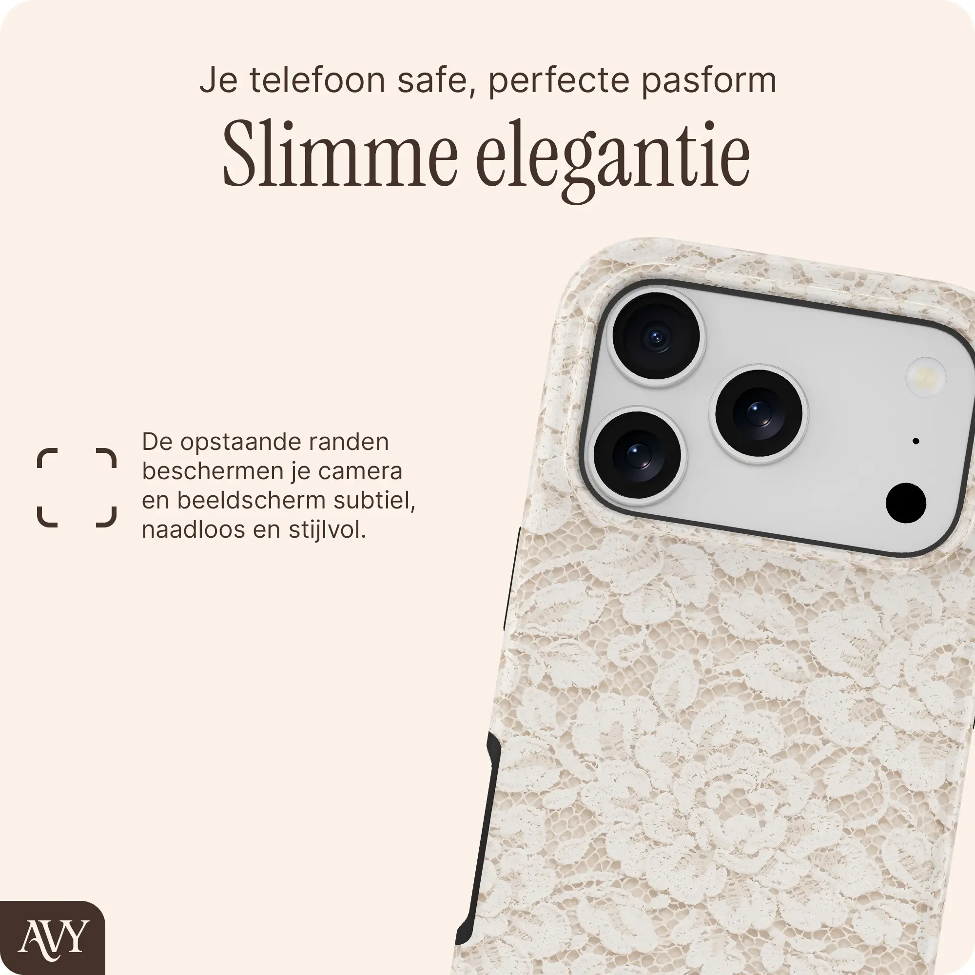 AVY Apple iPhone 18 Pro Max Hoesje MagSafe Back Cover Vintage Lace afbeelding 8