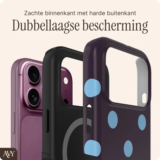 AVY Apple iPhone 18 Pro Max Hoesje MagSafe Back Cover Blueberry Wine afbeelding 2