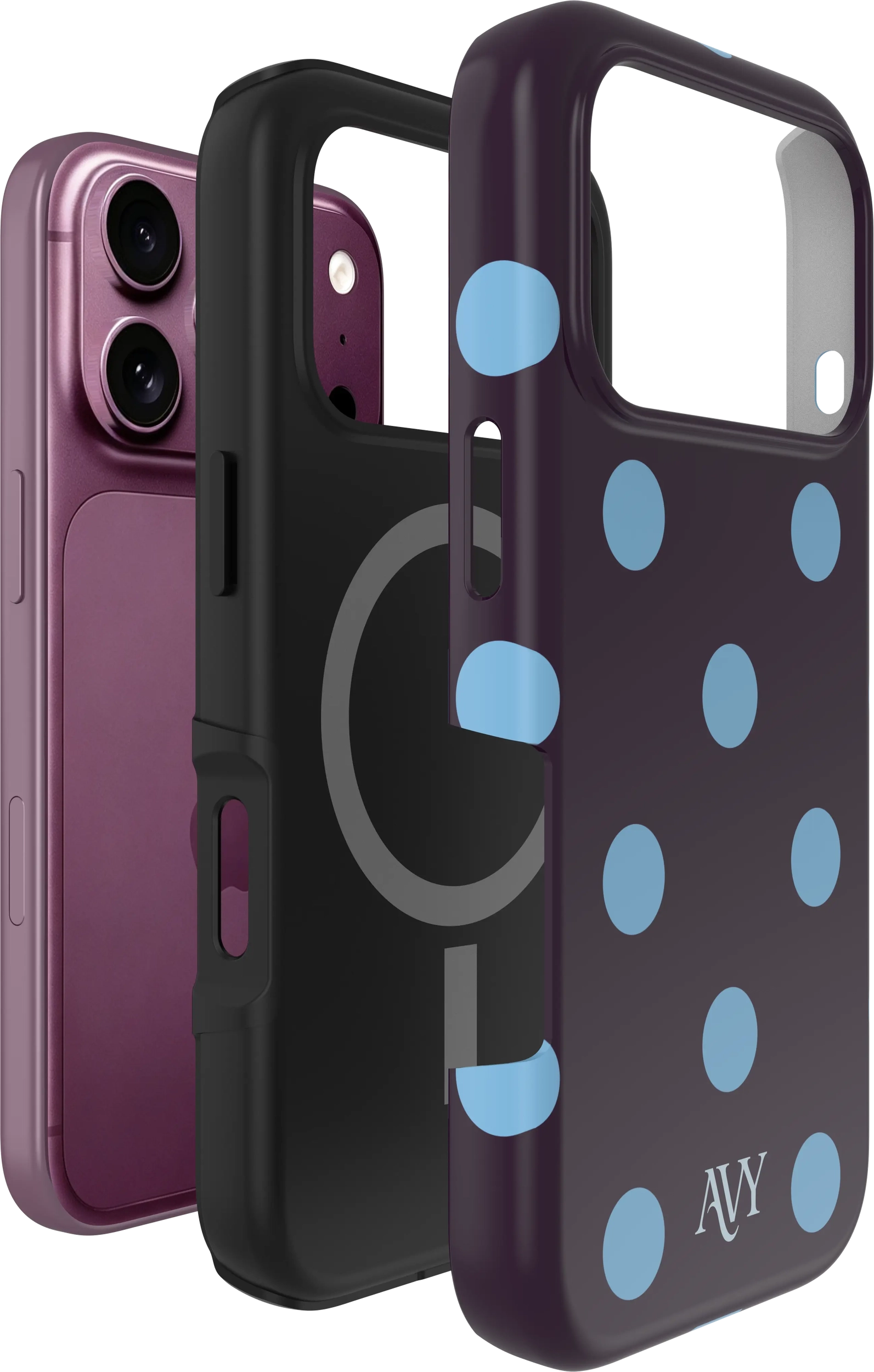 AVY Apple iPhone 18 Pro Max Hoesje MagSafe Back Cover Blueberry Wine afbeelding 8