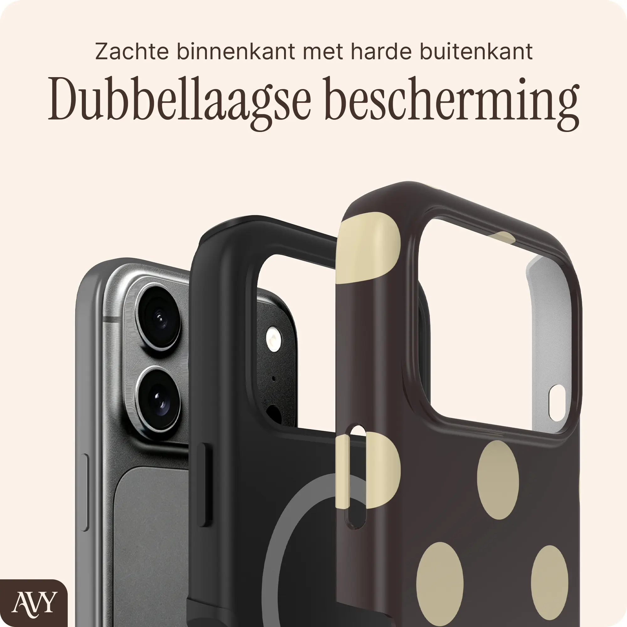 AVY Apple iPhone 18 Pro Max Hoesje MagSafe Back Cover Tiramisu afbeelding 2