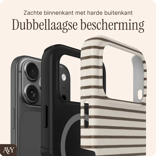AVY Apple iPhone 18 Pro Max Hoesje MagSafe Back Cover Cafe Creme afbeelding 2