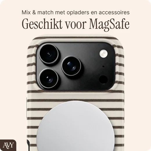AVY Apple iPhone 18 Pro Max Hoesje MagSafe Back Cover Cafe Creme afbeelding 4