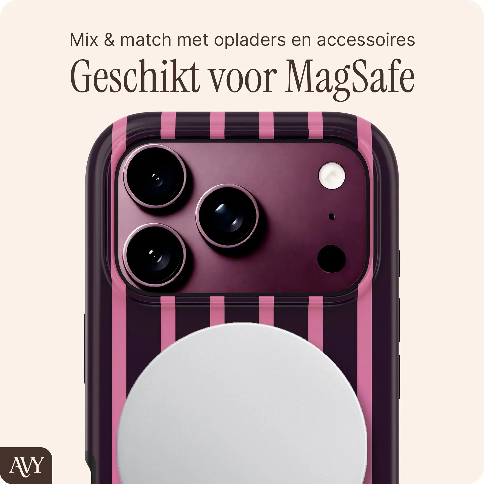 AVY Apple iPhone 18 Pro Max Hoesje MagSafe Back Cover Cherry Wine afbeelding 4