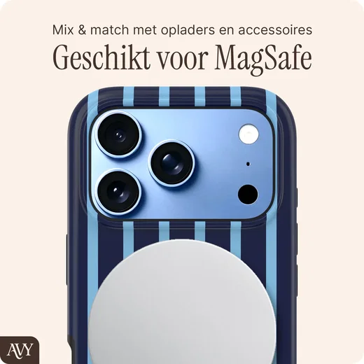 AVY Apple iPhone 18 Pro Max Hoesje MagSafe Back Cover Blue Society afbeelding 4