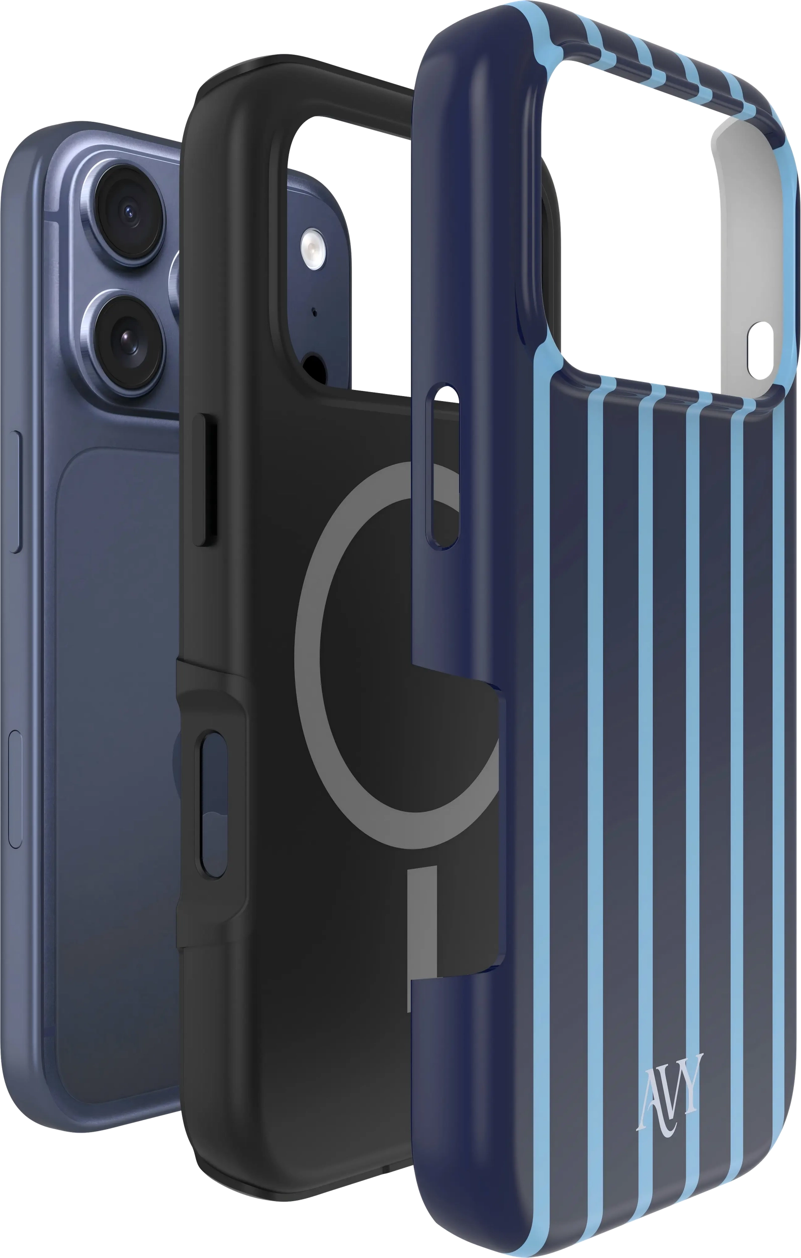AVY Apple iPhone 18 Pro Max Hoesje MagSafe Back Cover Blue Society afbeelding 7