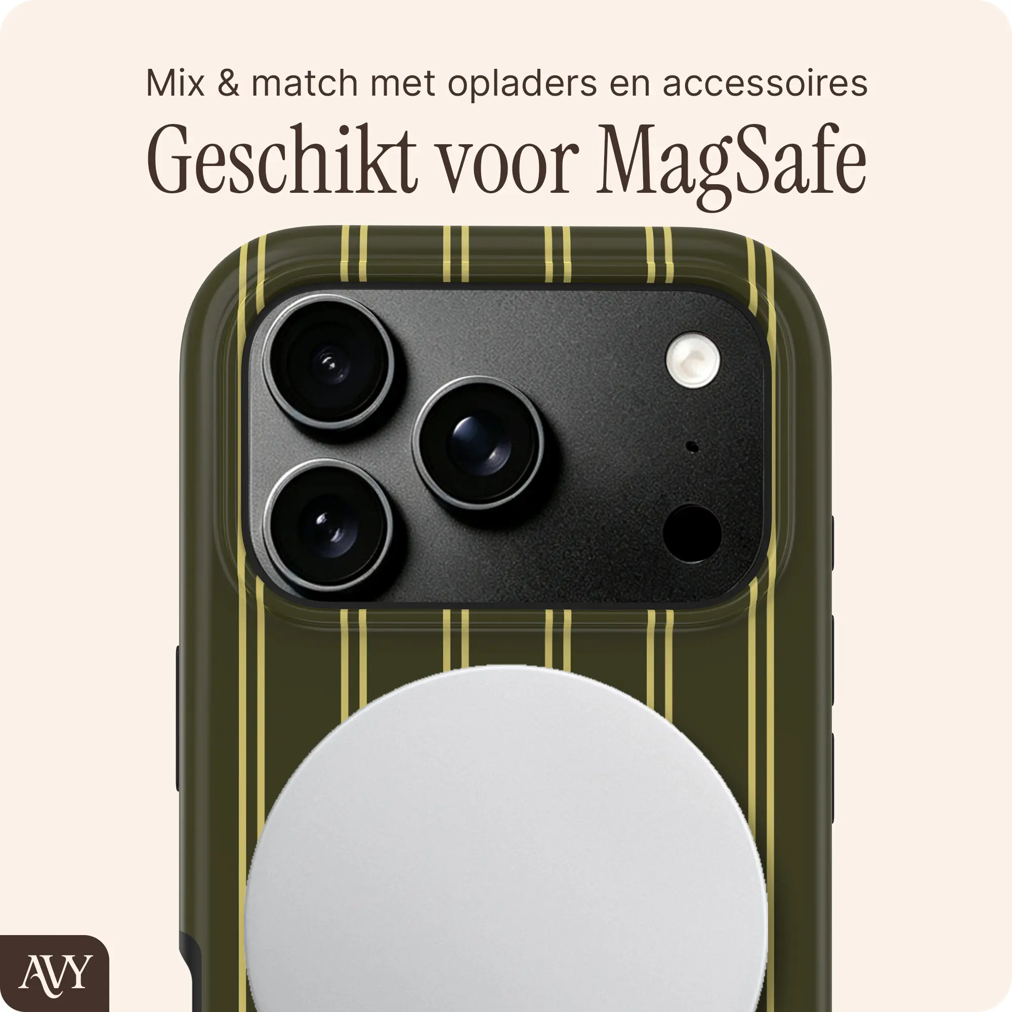 AVY Apple iPhone 18 Pro Max Hoesje MagSafe Back Cover Martini Olive afbeelding 4