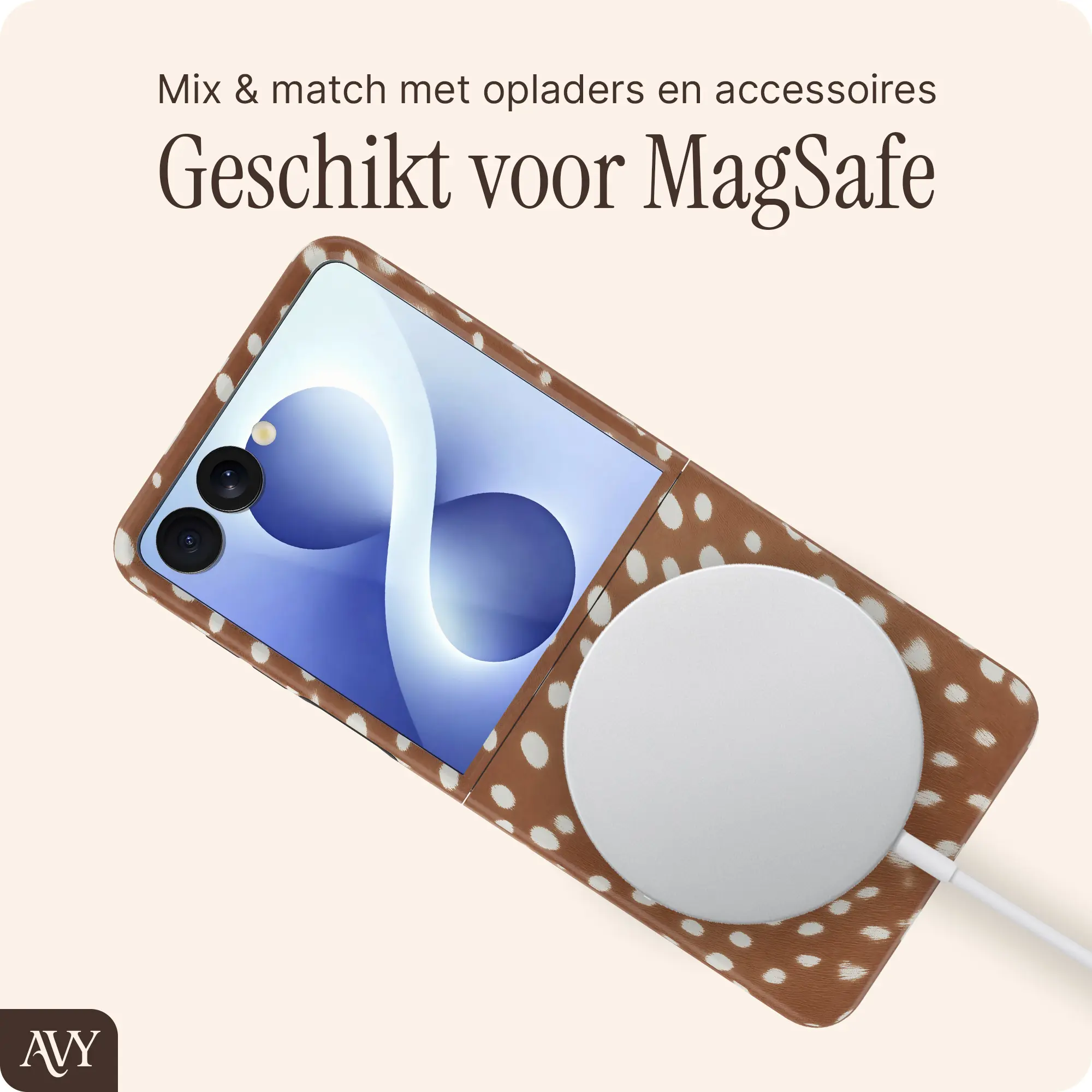 AVY Samsung Galaxy Z flip 8 Hoesje MagSafe Back Cover Bambi afbeelding 3