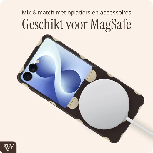 AVY Samsung Galaxy Z Flip 8 Hoesje MagSafe Back Cover Tiramisu afbeelding 4