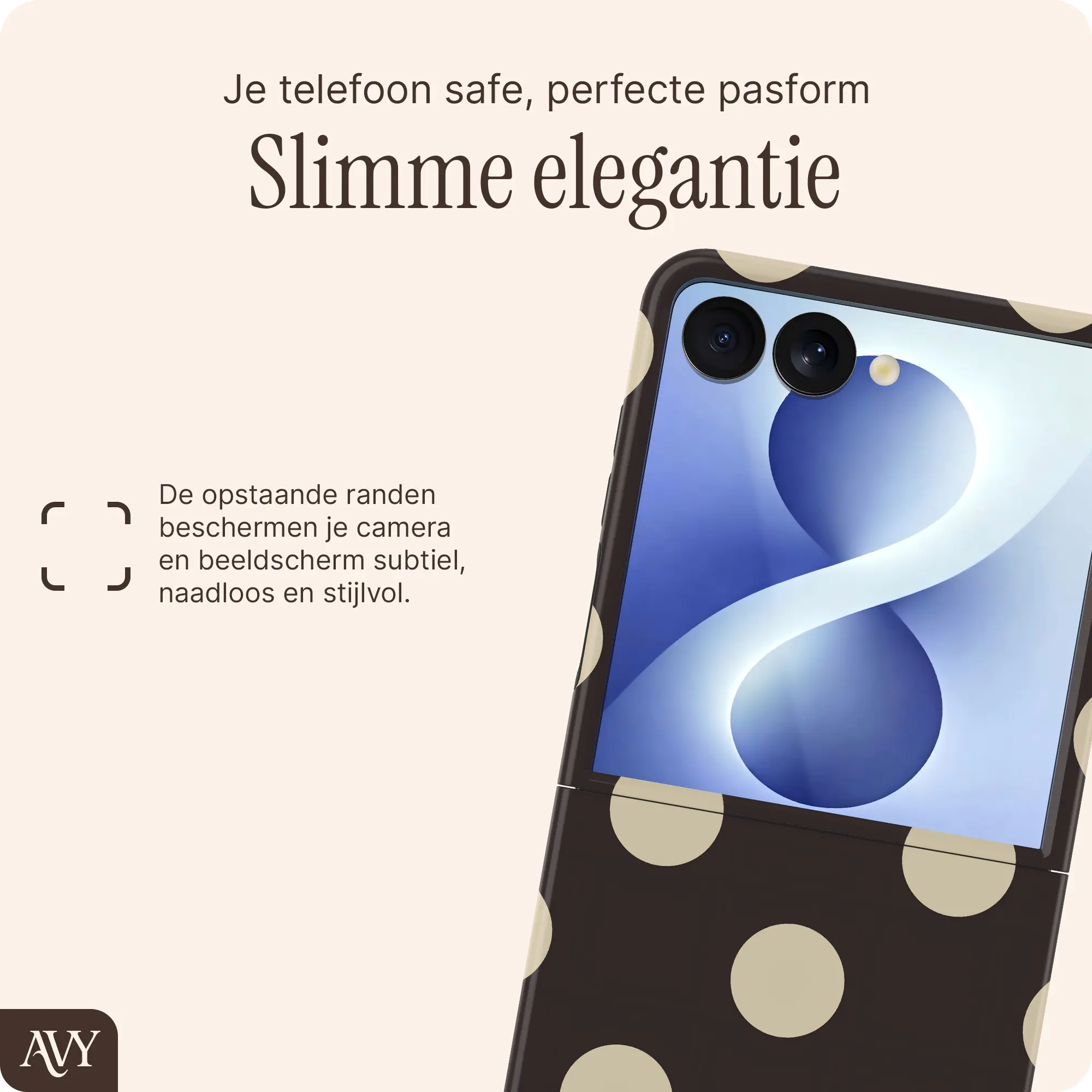 AVY Samsung Galaxy Z Flip 8 Hoesje MagSafe Back Cover Tiramisu afbeelding 5
