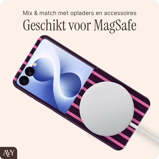 AVY Samsung Galaxy Z Flip 8 Hoesje MagSafe Back Cover Cherry Wine afbeelding 4