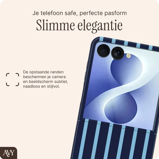 AVY Samsung Galaxy Z Flip 8 Hoesje MagSafe Back Cover Blue Society afbeelding 6