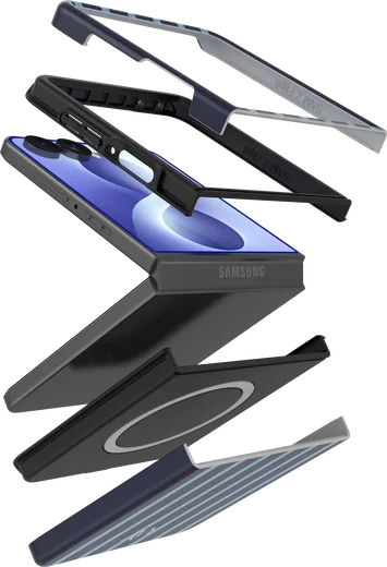 AVY Samsung Galaxy Z Flip 8 Hoesje MagSafe Back Cover Blue Society afbeelding 12