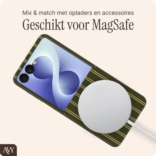 AVY Samsung Galaxy Z Flip 8 Hoesje MagSafe Back Cover Martini Olive afbeelding 4