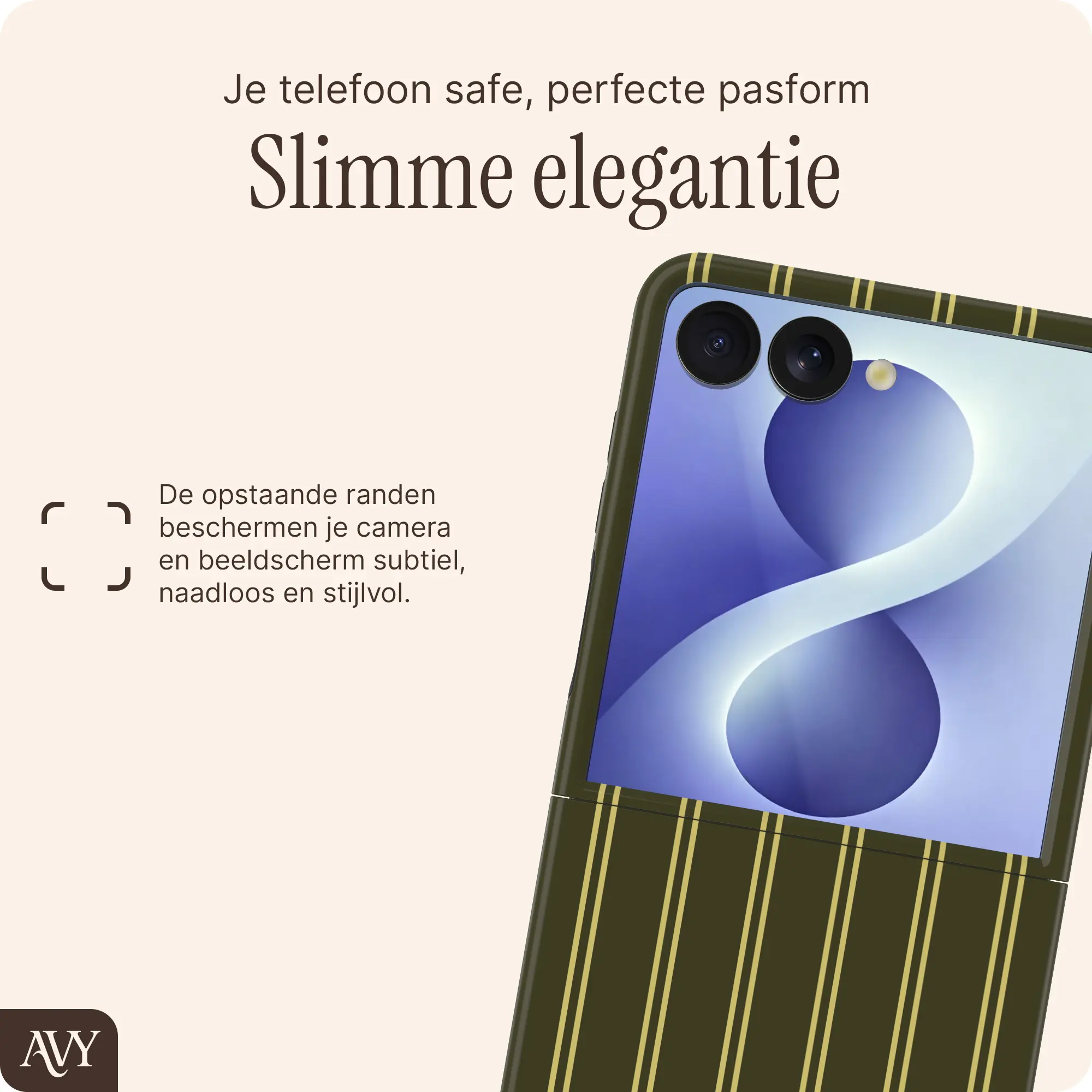 AVY Samsung Galaxy Z Flip 8 Hoesje MagSafe Back Cover Martini Olive afbeelding 5