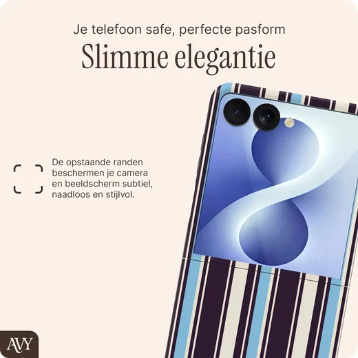 AVY Samsung Galaxy Z Flip 8 Hoesje MagSafe Back Cover Oxford Stripe afbeelding 5