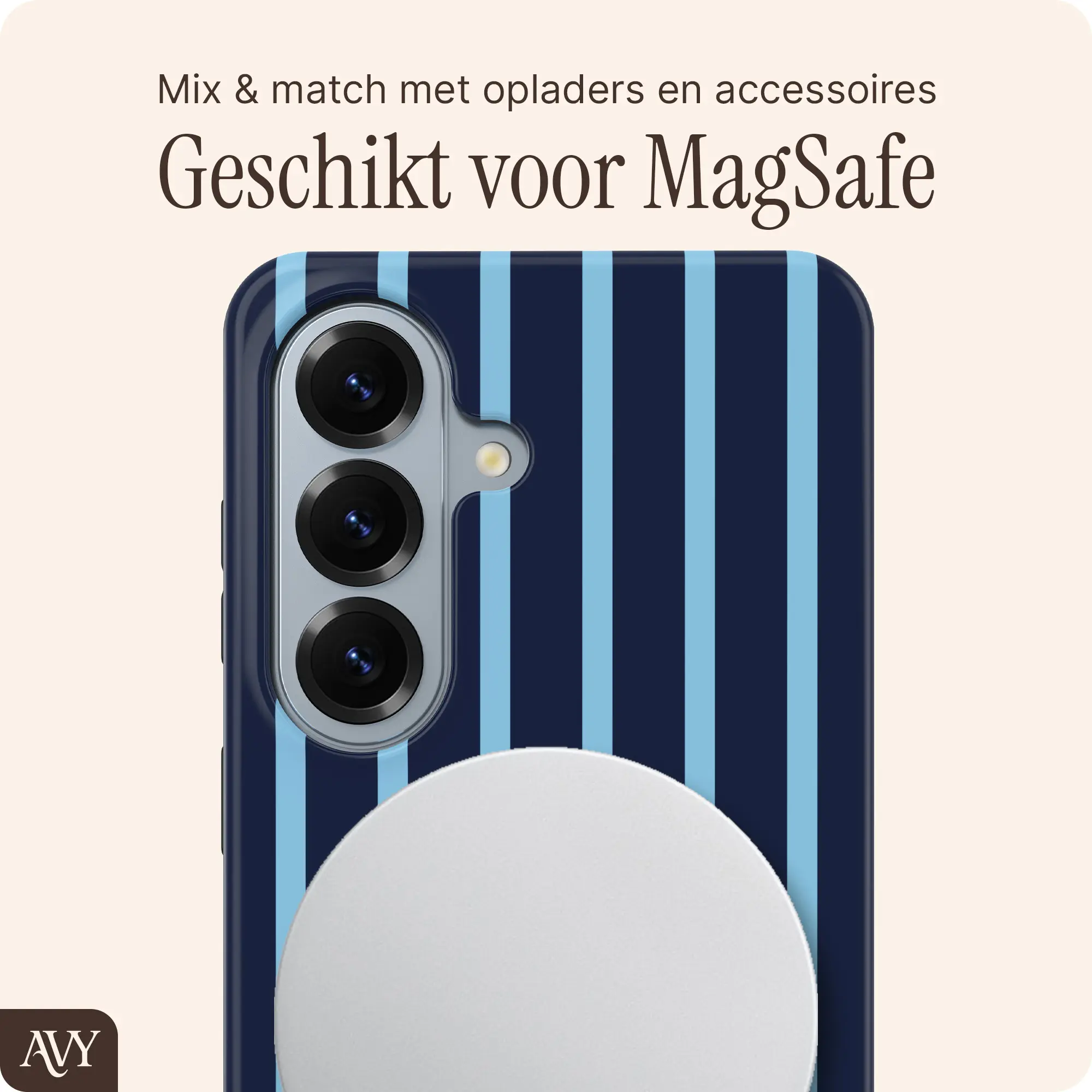 AVY Samsung Galaxy S26 Hoesje MagSafe Back Cover Blue Society afbeelding 4