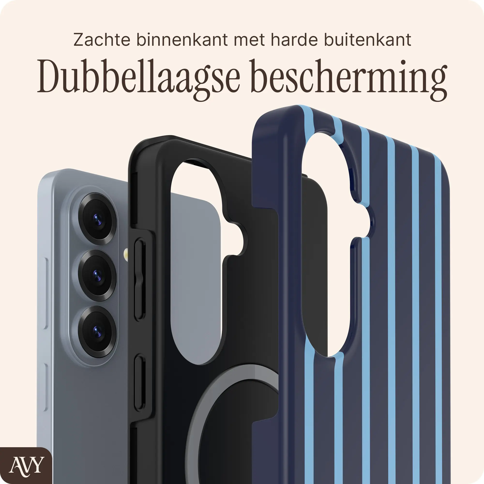 AVY Samsung Galaxy S26 Hoesje MagSafe Back Cover Blue Society afbeelding 2