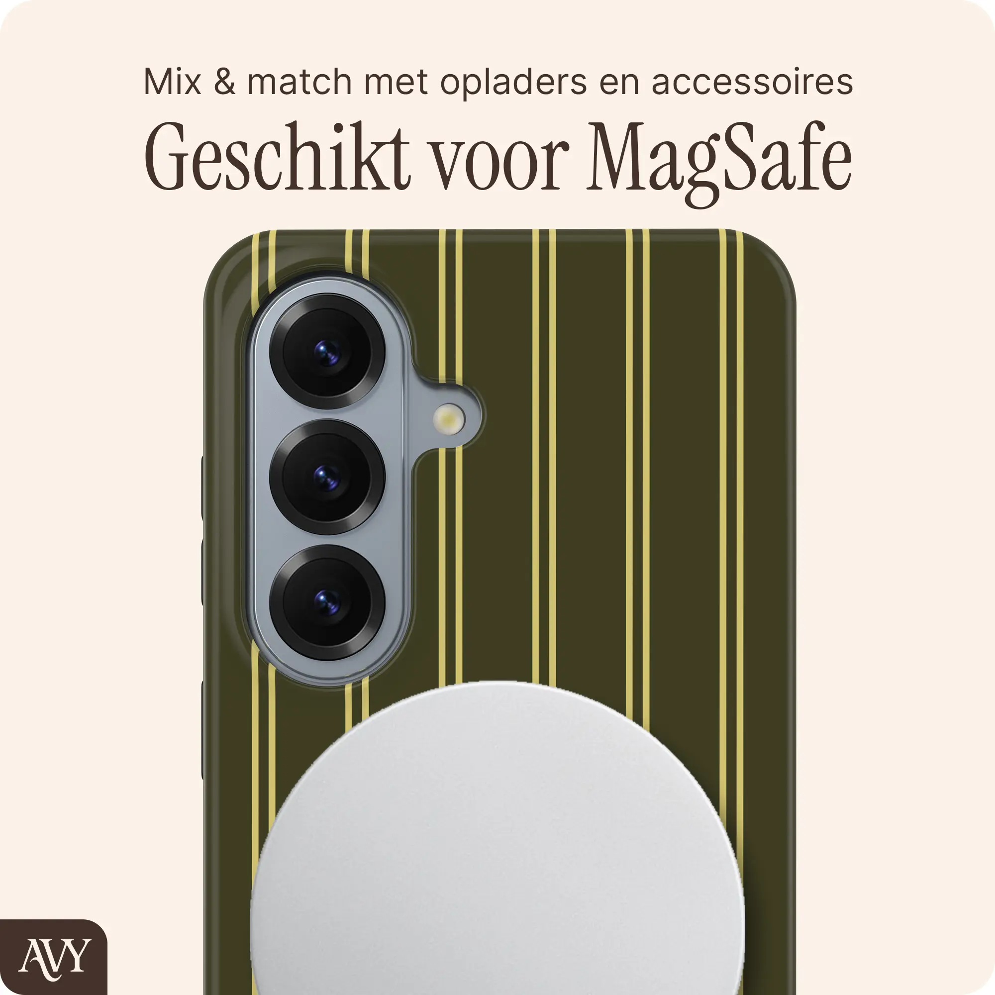AVY Samsung Galaxy S26 Hoesje MagSafe Back Cover Martini Olive afbeelding 4