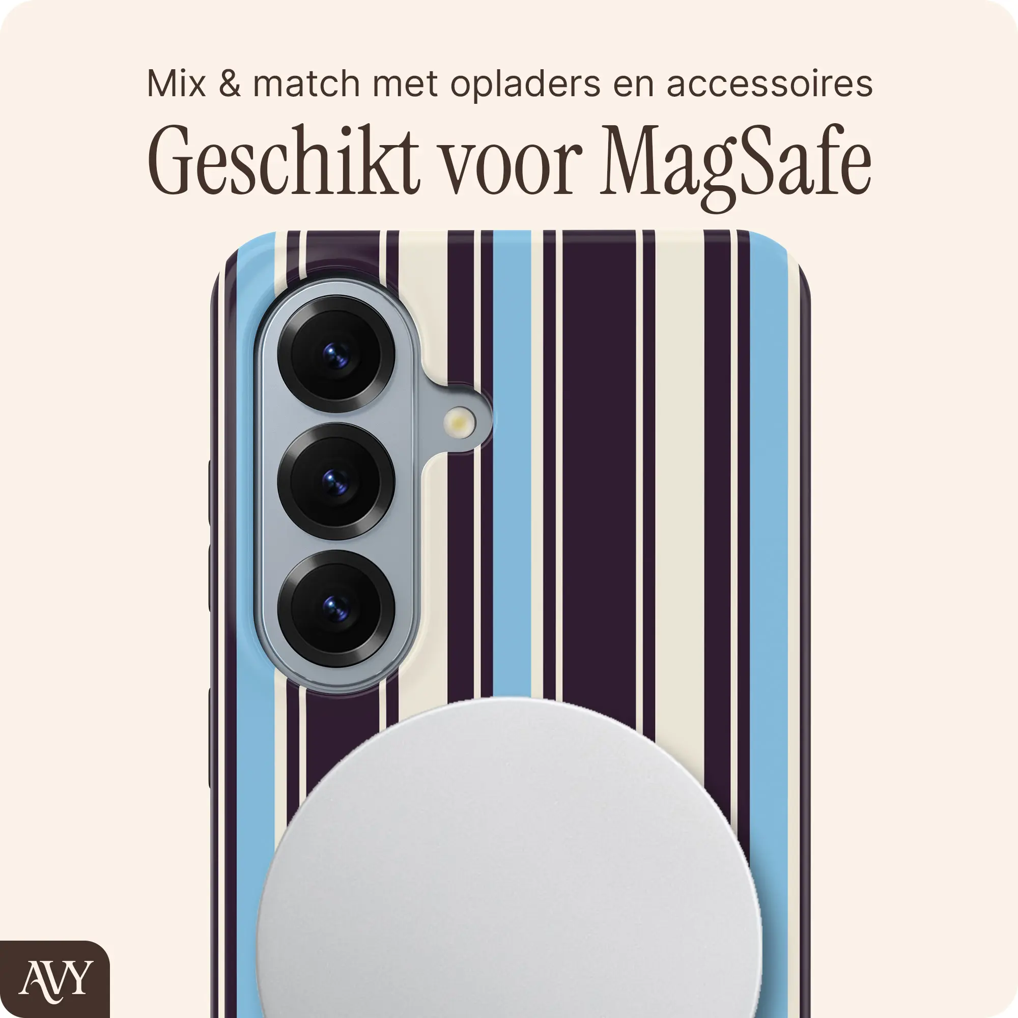 AVY Samsung Galaxy S26 Hoesje MagSafe Back Cover Oxford Stripe afbeelding 4