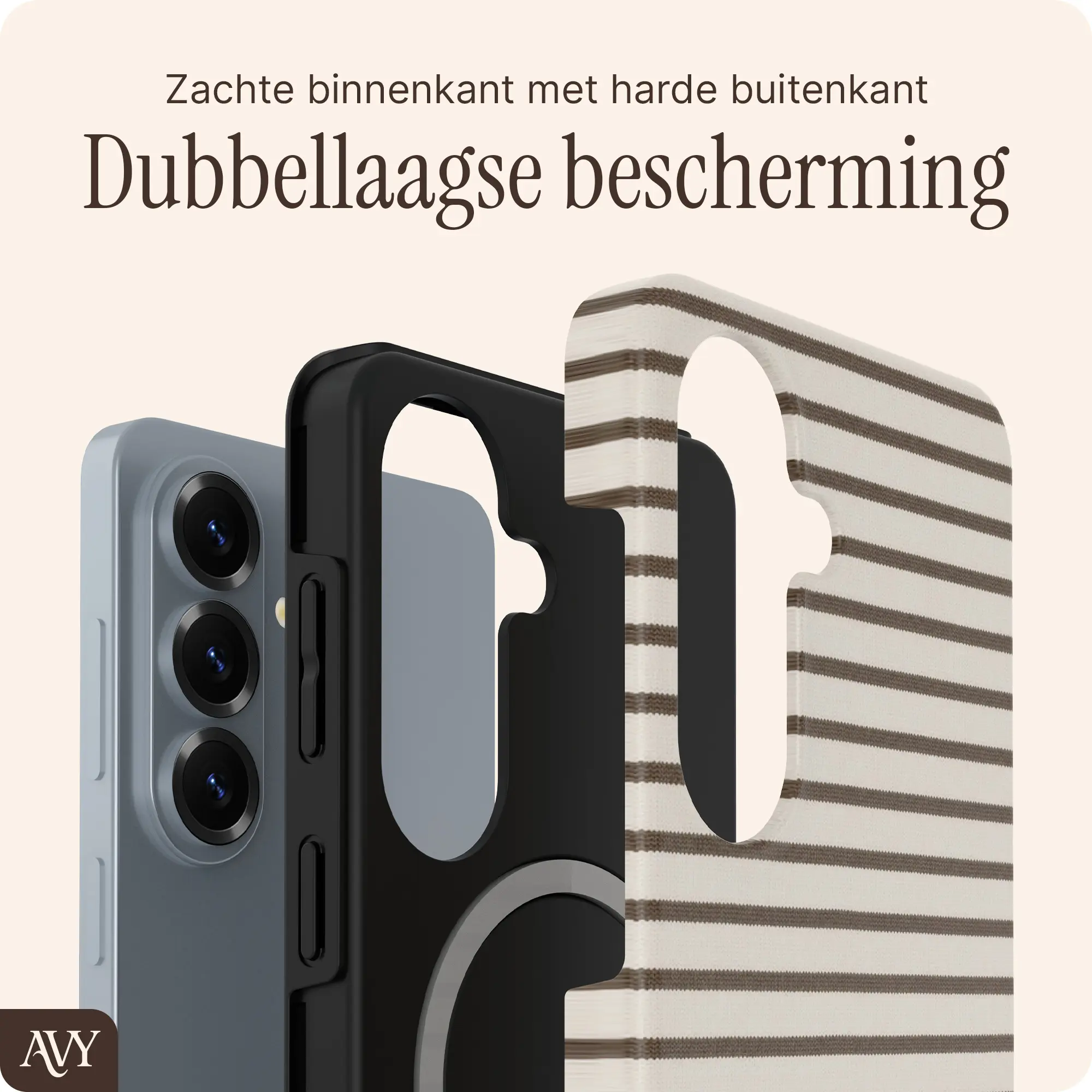 AVY Samsung Galaxy S26 Plus Hoesje MagSafe Back Cover Cafe Creme afbeelding 2