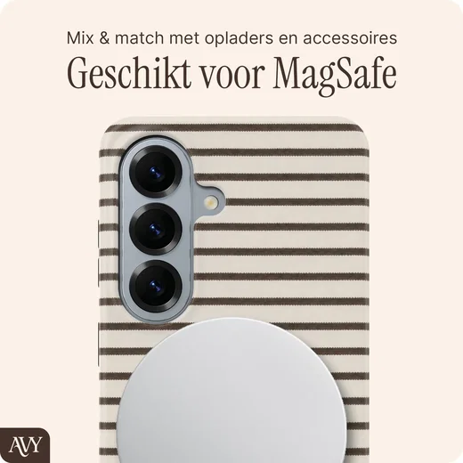 AVY Samsung Galaxy S26 Plus Hoesje MagSafe Back Cover Cafe Creme afbeelding 4