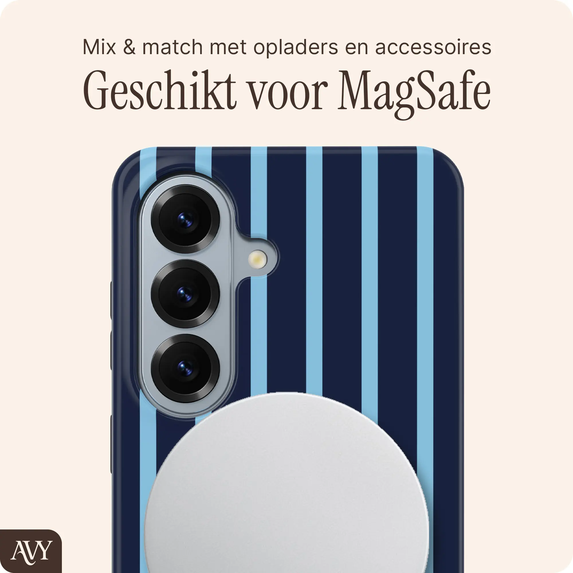 AVY Samsung Galaxy S26 Plus Hoesje MagSafe Back Cover Blue Society afbeelding 4