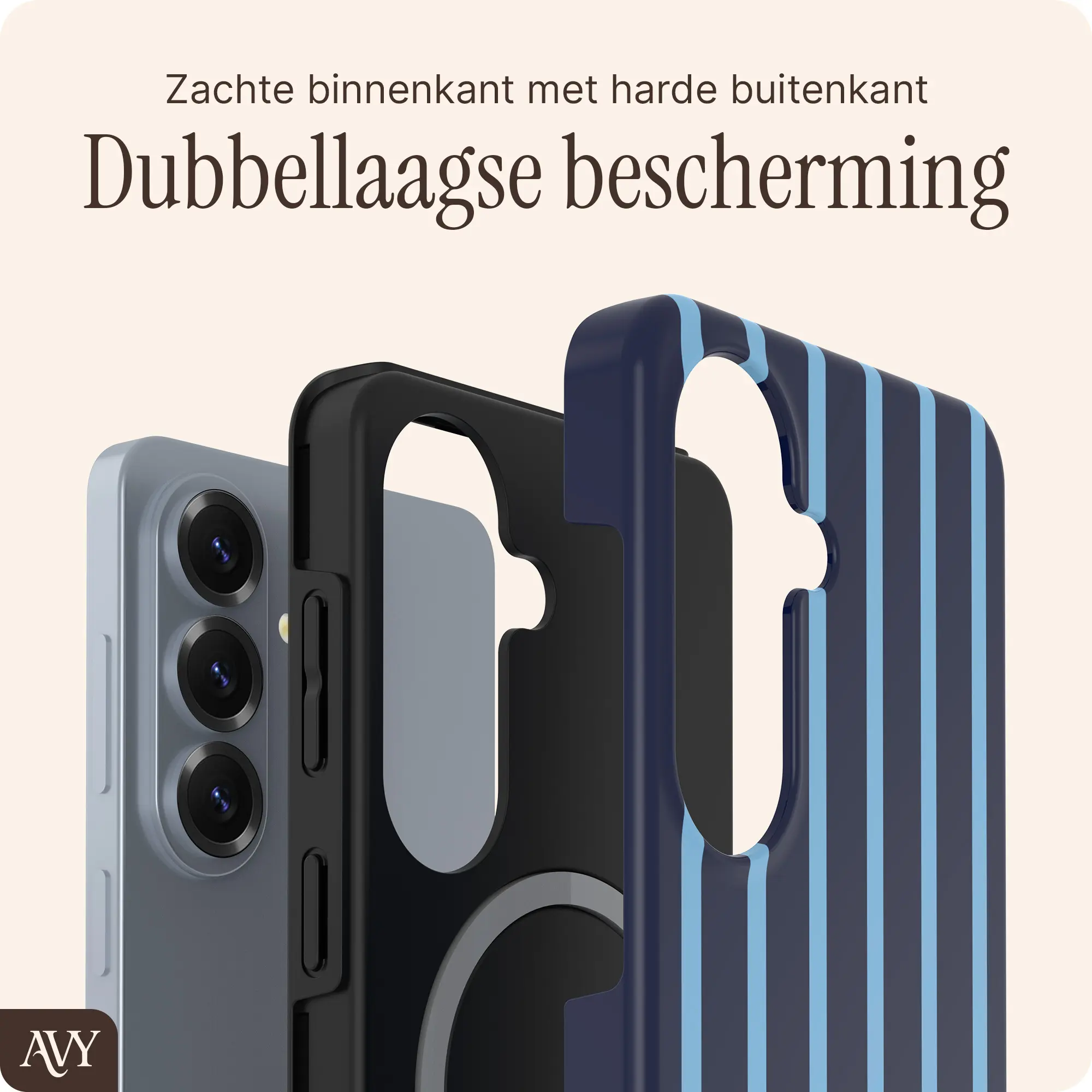 AVY Samsung Galaxy S26 Plus Hoesje MagSafe Back Cover Blue Society afbeelding 2